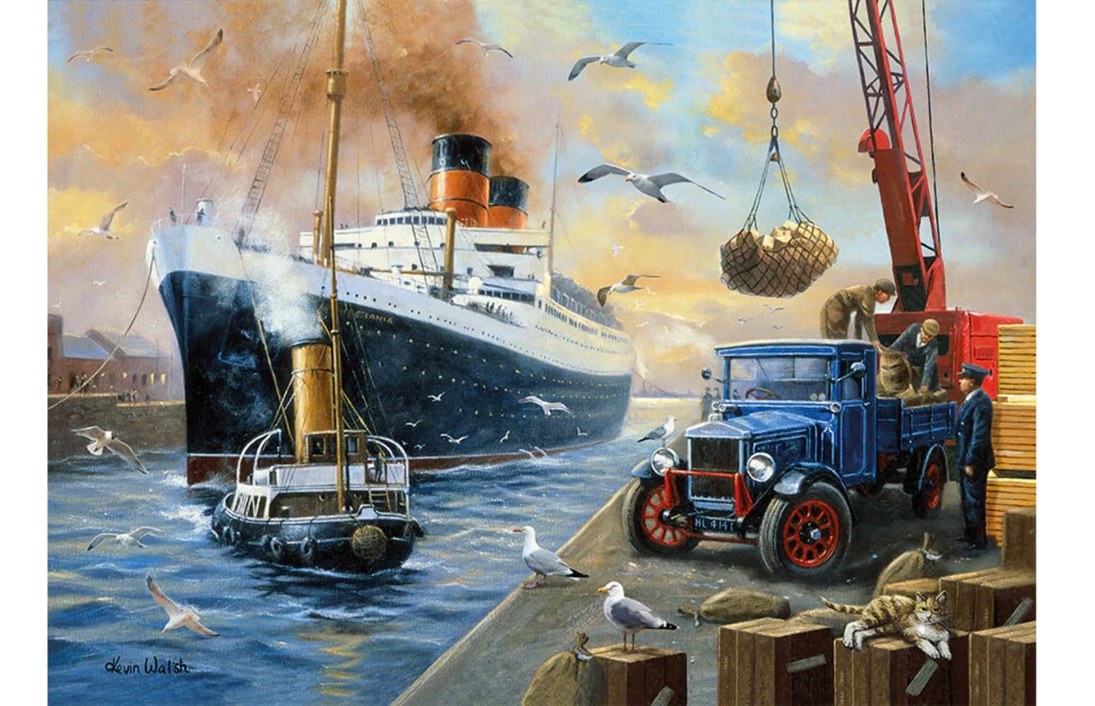 1000 Piece Jigsaw Puzzle |"Entering Port" Kevin Walsh Nostalgia Collection | 70cm x 50cm