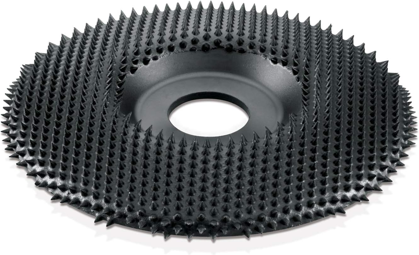 Kutzall Extreme Shaping Disc - Coarse, 4-1/2" (114.3mm) Diameter X 7/8" (22.2mm) Bore - Woodworking Angle Grinder Attachment for DeWalt, Bosch, Milwaukee, Makita. Abrasive Tungsten Carbide, SD412X90 - - 