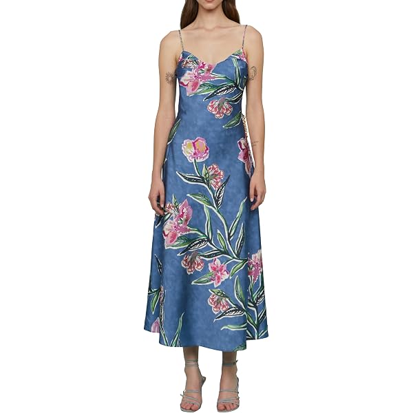 amur denim dress Amur Jac Denim Combo Midi Dress  TrenLend