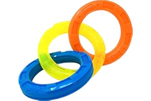 Nerf Dog 11.5in 3-Ring TPR Tug - Blue, Green & Orange