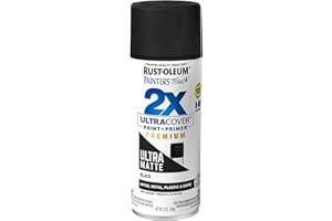 Rust-Oleum 331182 Painter's Touch 2X Ultra Cover Spray Paint, 12 oz, Ultra Matte Black