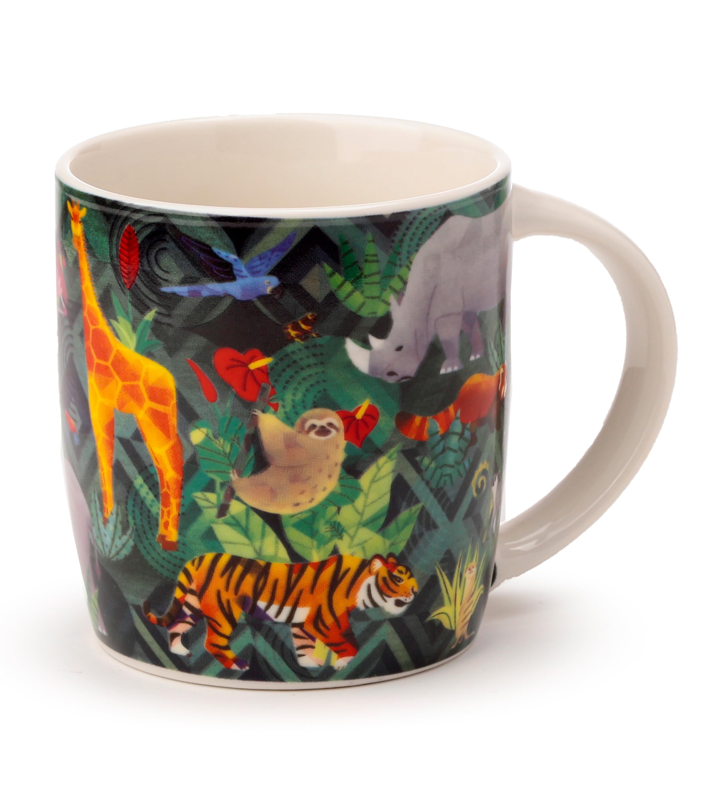 Puckator Animal Kingdom Porcelain Tea Coffee Mug - Funny Home Accessories - Cute Gifts for Girlfriend - Large Mugs for Men Women Hot Drinks - Cute Cups Presents - Secret Santa Gift - Cup Set