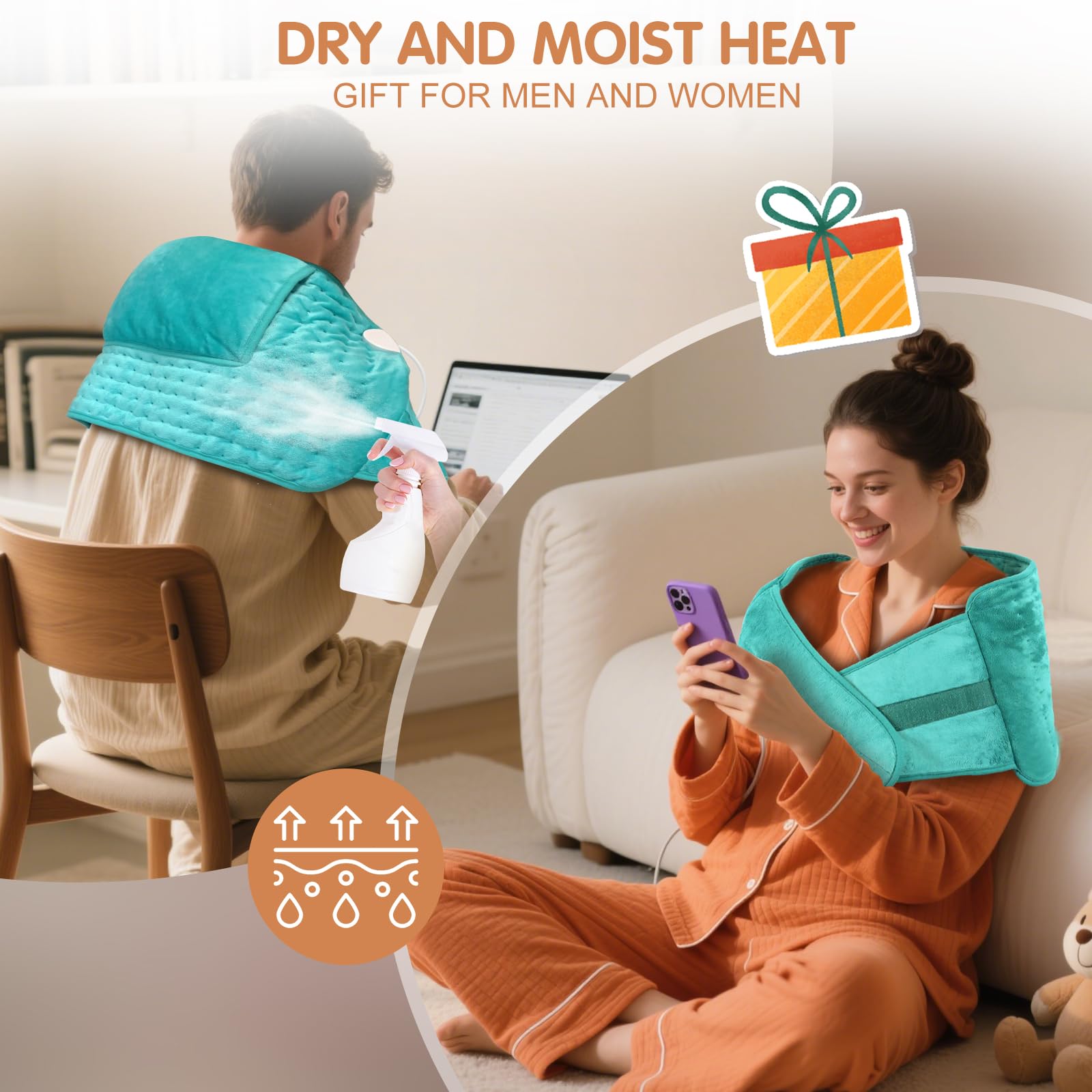 Heating Pad for Period Cramps Back Pain Menstrual Wrap Around Heat Belt 6-Hour Auto Shut Off 12x24 Heated Pad + 20