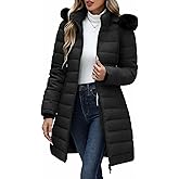 Yusongirl Winter Puffer Coat for Women Thickened Fleece Lined Warm Jackets with Detachable Hooded Waterproof Parka Coats