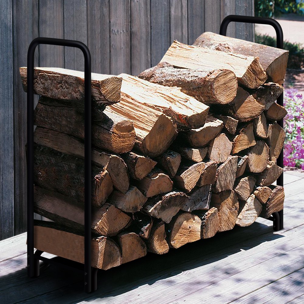 4ft Outdoor Firewood Log Rack for Fireplace Heavy Duty Wood Stacker