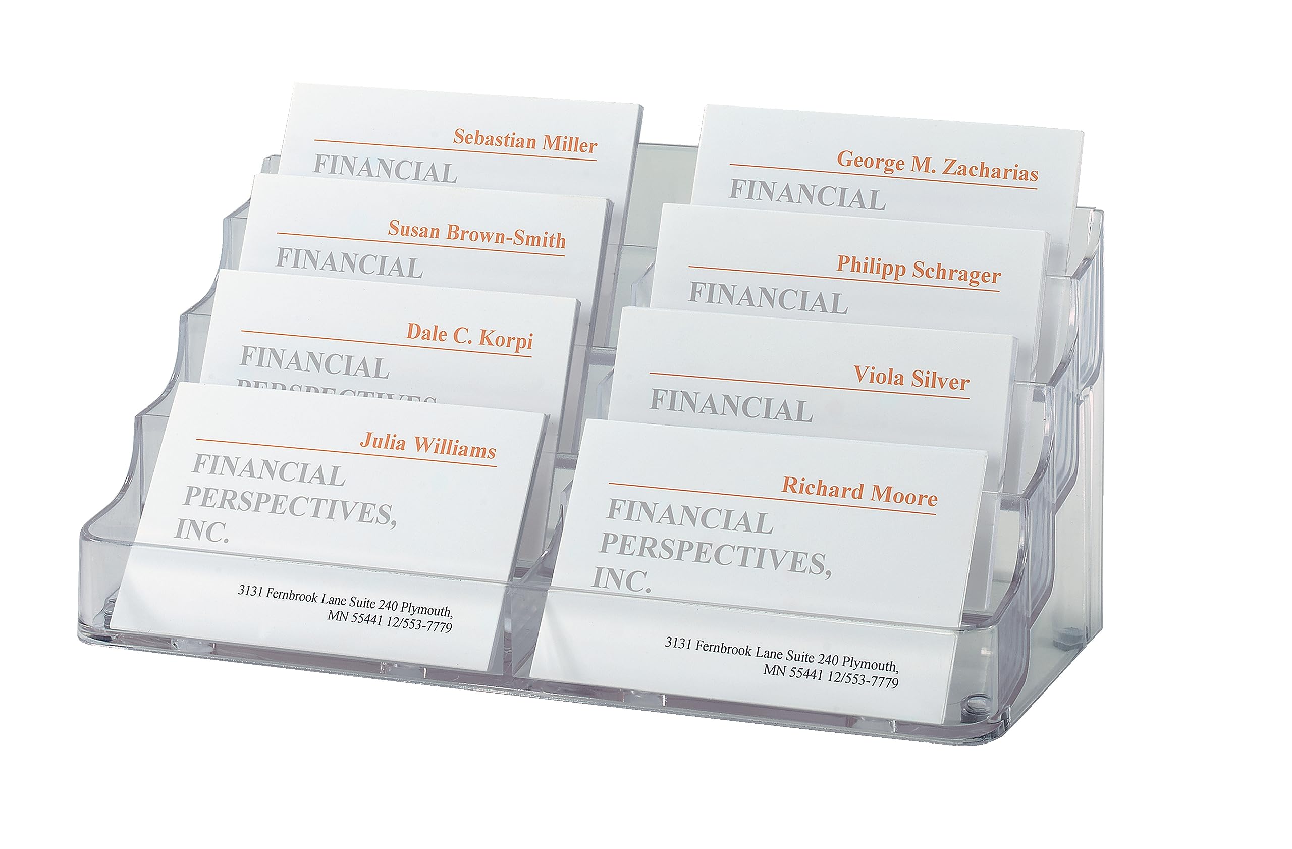 SIGEL VA138 Business Card Holder, 8 compartments, for up to 560 cards, clear