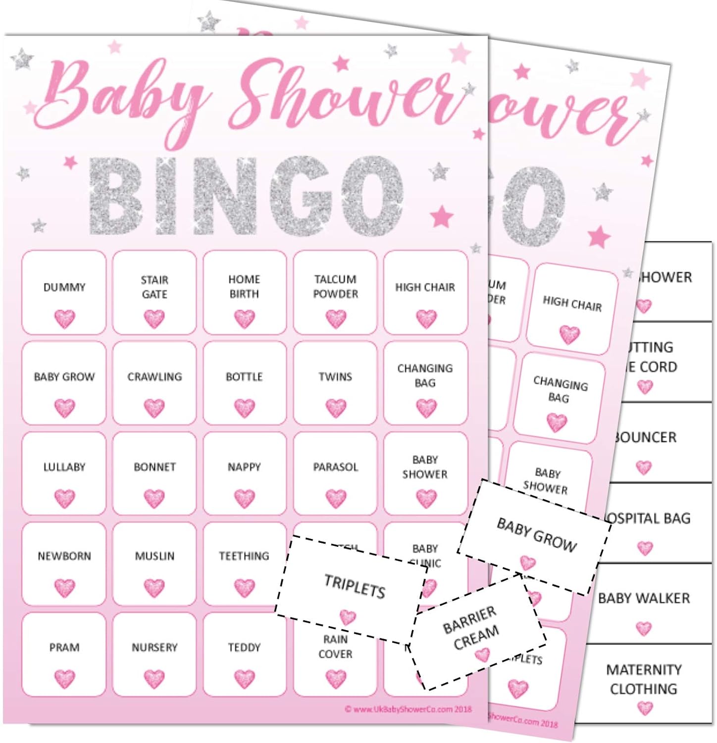 Pink Bee Baby Shower Bingo Games Bingo Party Pink Themed Up to 20 Players, 1 Pack (20 Player)