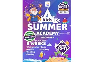 Kids Summer Academy by ArgoPrep - Grades 10-11: 8 Weeks of Math, ELA and SAT PREP + Fitness | Online Access Included | Preven