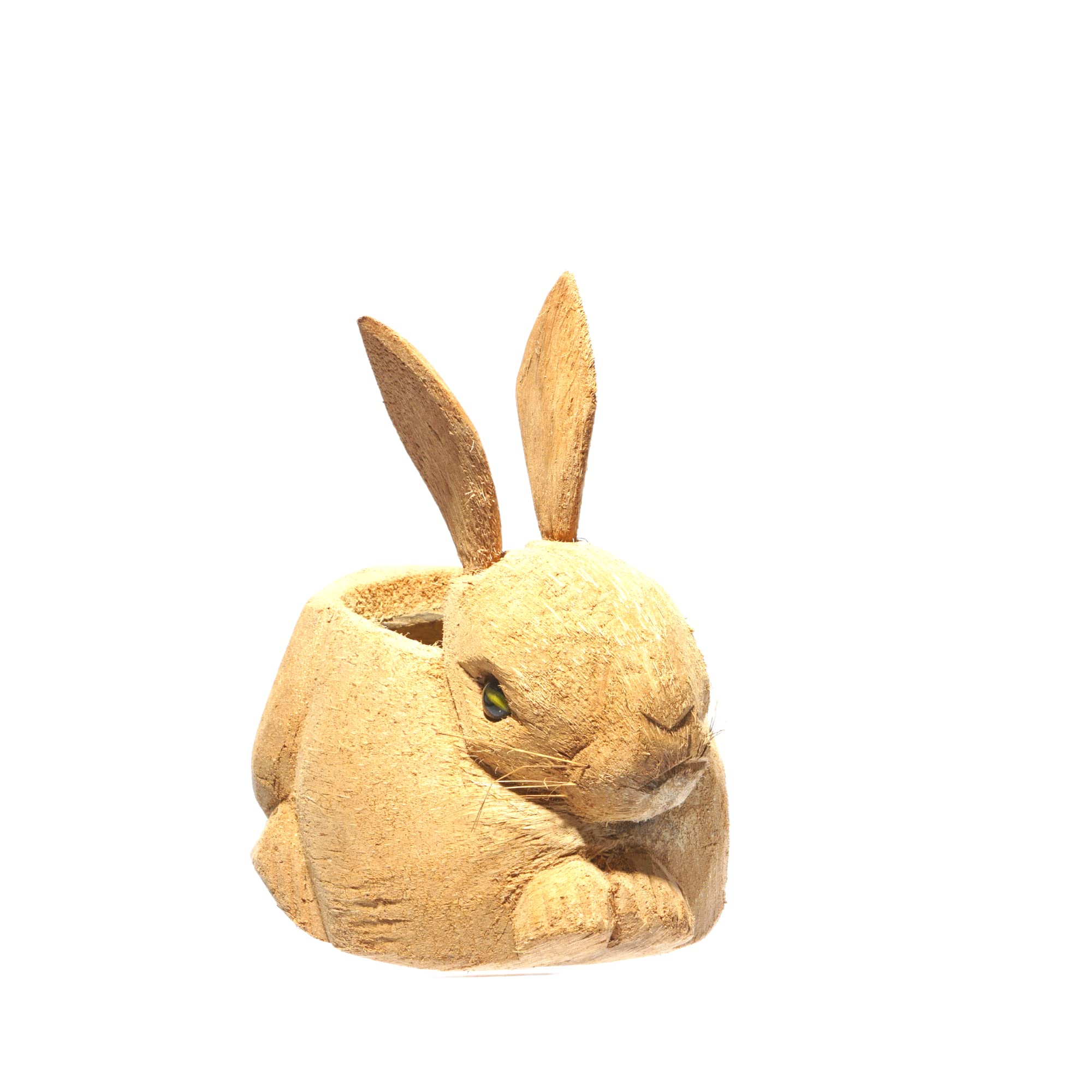 DESCRYUK Coconut Husk Home Décor Rabbit Indoor Planter - Handmade in Sri Lanka
