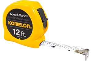 Komelon SM3912 Speed Mark Acrylic Coated Steel Blade Tape Measure, 12-Inch by 5/8-Inch, Yellow Case
