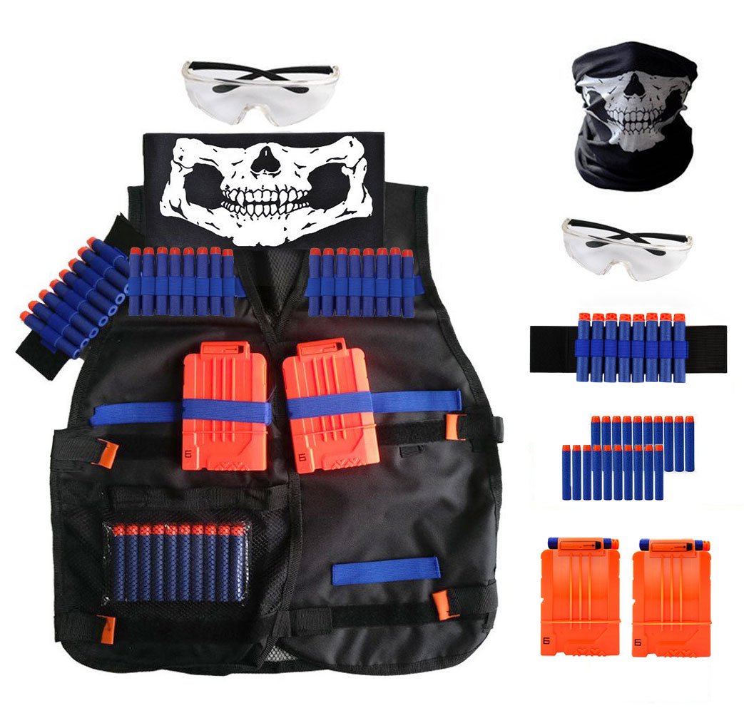 Nerf Vest Kids Tactical Foam Darts Mask Glasses Kit Set For Nerf N Strike Gun 753610972570 eBay