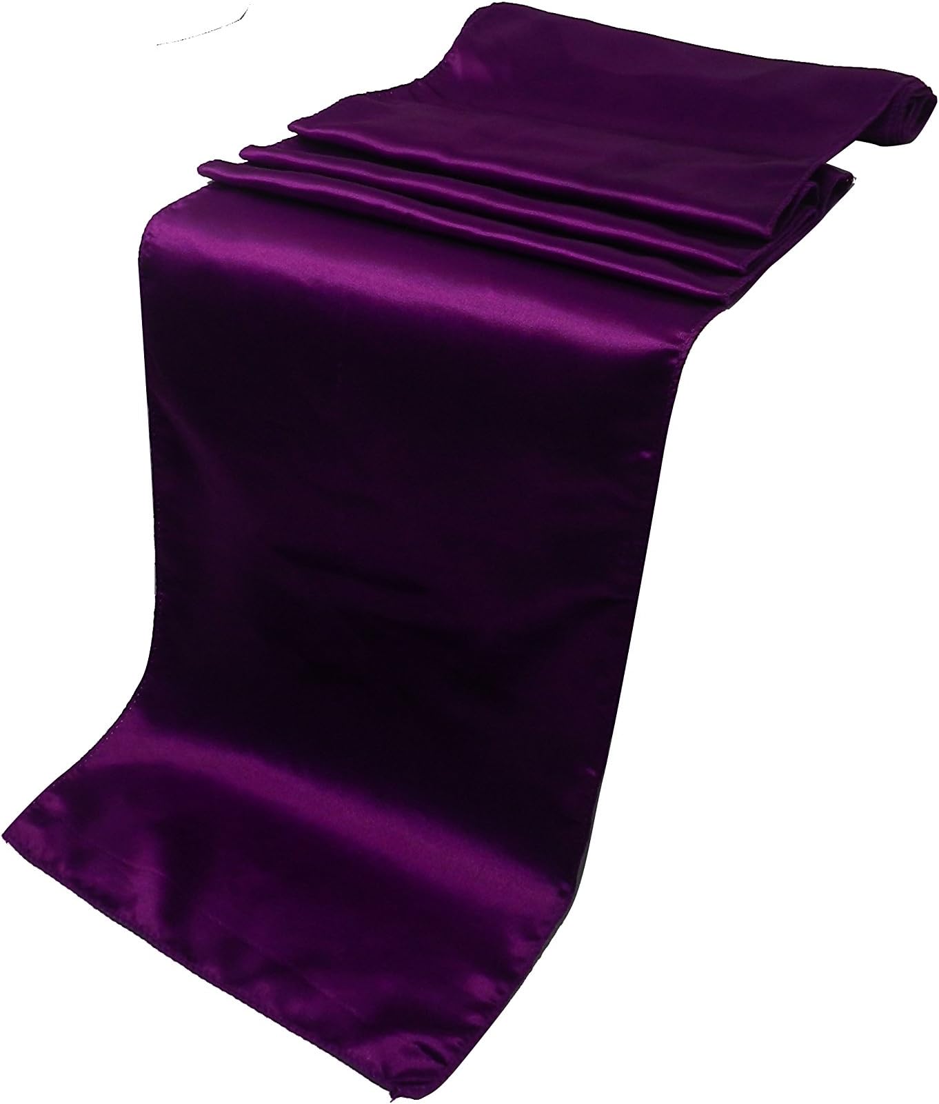 Elina Home 12 x 108 Inch Satin Table Runner Party Supplies Fabric Christmas Decorations Wedding Birthday Baby Shower (Pack 1, Purple)