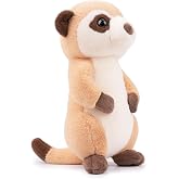 WEIGEDU Meerkat Stuffed Animals Plush Toy, 9.8 Inch, Tan and Brown | Standing Safari Stuffed Animal, Soft Huggable, Zoo Wildlife Companion, For Toddlers and Kids