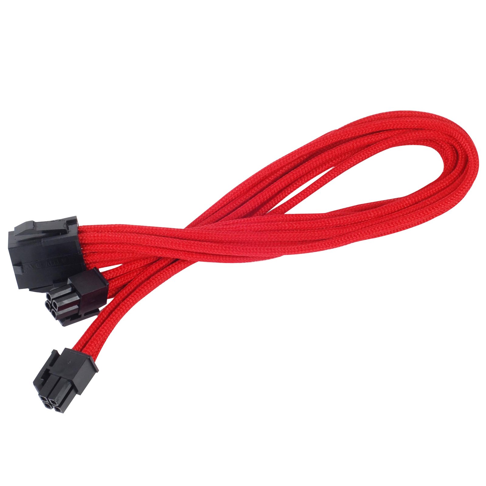 SilverStone SST-PP07-EPS8R - 30cm EPS 8pin to EPS/ATX 4+4pin Sleeved Extention Cable, red — image 1