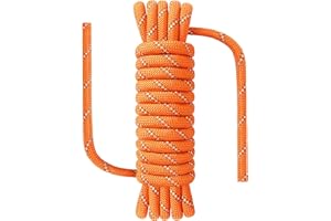 NorthPada 1/2 in x 16 ft Boat Marine Rope for Canyoneering, Floating, Fishing, Rafting, Camping, Hiking, Hunting, Anchor, Arborist Tree, Rafting, Rescue, Knotting Practice Nylon/Polyester Orange