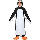 Kids Penguin Halloween Costume | Animal Jumpsuit with Hood and Slippers for Kids Boys and Girls | Complete Outfit