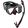 Cressi Panoramic Wide View Mask & Dry Snorkel Kit for Snorkeling, Scuba Diving - Pano 4 & Supernova Dry: Designed in Italy