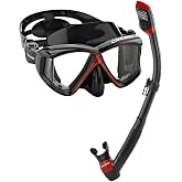 Cressi Panoramic Wide View Mask &amp; Dry Snorkel Kit for Snorkeling, Scuba Diving - Pano 4 &amp; Supernova Dry: Designed in Italy