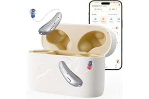 Yeasound OTC Hearing Aids, RIC800 Bluetooth Call iOS and Android Enabled, Wireless Rechargeable, AI Noise Reduction & App Control, Tinnitus Relief, Prescription-Grade Sound, Nearly Invisible (Silver)