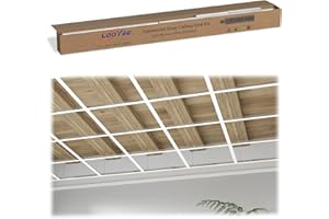 LooYee Drop Ceiling Grid System，Complete Set White Galvanized Steel Grid Kit Rust & Fire Resistance Easy Installation for Bas