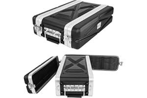 MUZNOTE 2U ABS Rack Case Shallow 8" Depth, 19" Rackmount Flight Road Travel Case,WaterproofProtective Hard Case with Customiz