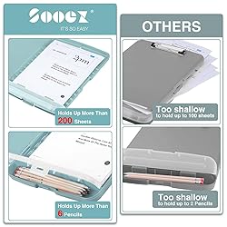 Sooez Clip Boards 8.5x11 with Storage, High