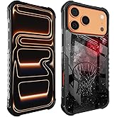 LANJINDENG Compatible with iPhone 17 Pro Case Basketball Universe Starry Sky Cool Design for Men Boys, Full Body Shockproof Anti-Scratch Tough Hard PC Back TPU Bumper Drop Protection Case