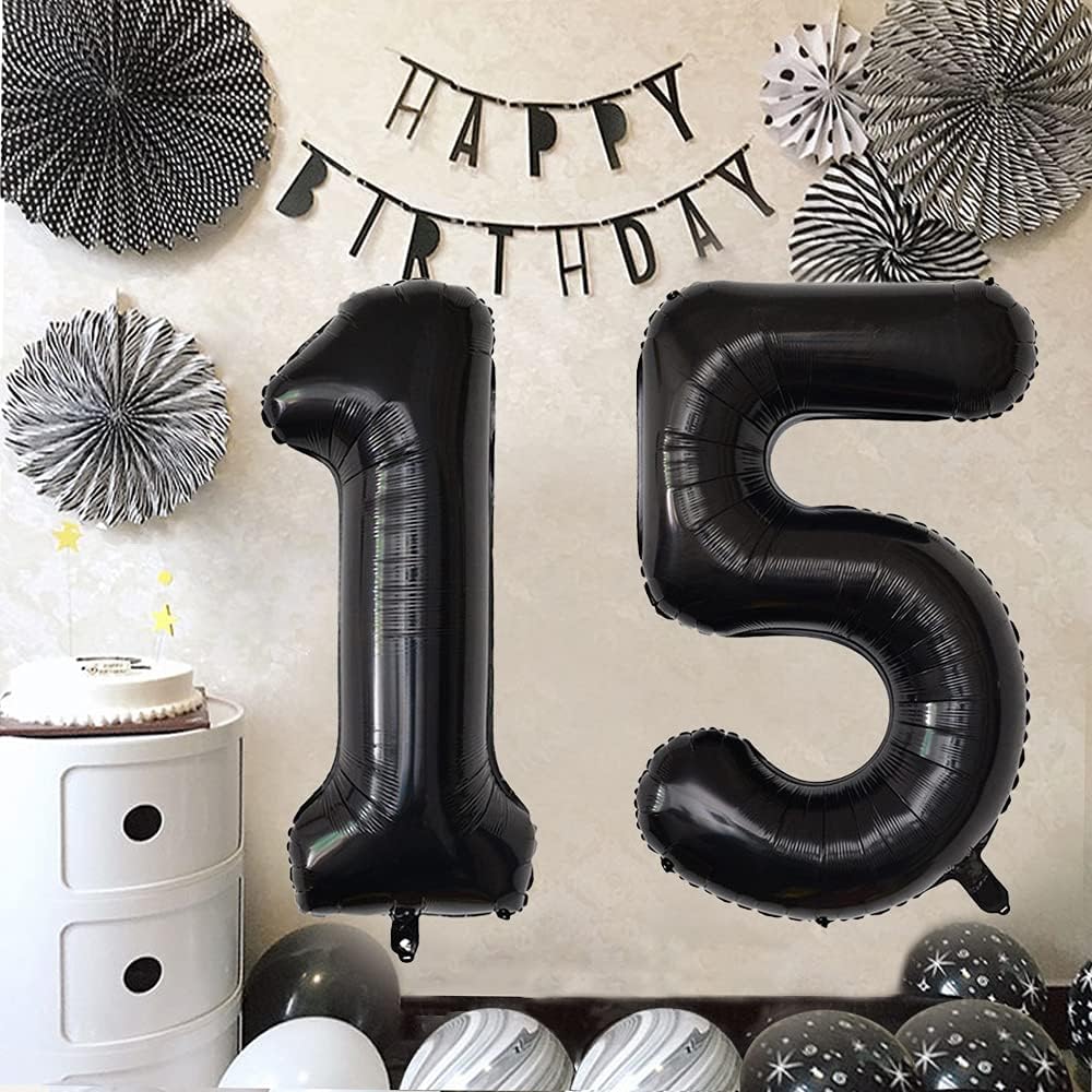Xihuimay Number 15 Balloons 40 inch Digital Balloon Alphabet 15 Birthday Balloons Digit 15 Helium Balloons Big Balloons for Birthday Party Supplies Wedding Bachelorette Bridal Shower - Image 4