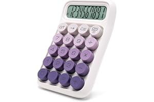 Exlliy Mechanical Switch Calculator, 10 Digits, Large LCD Display, Purple, Big Buttons, Aesthetic