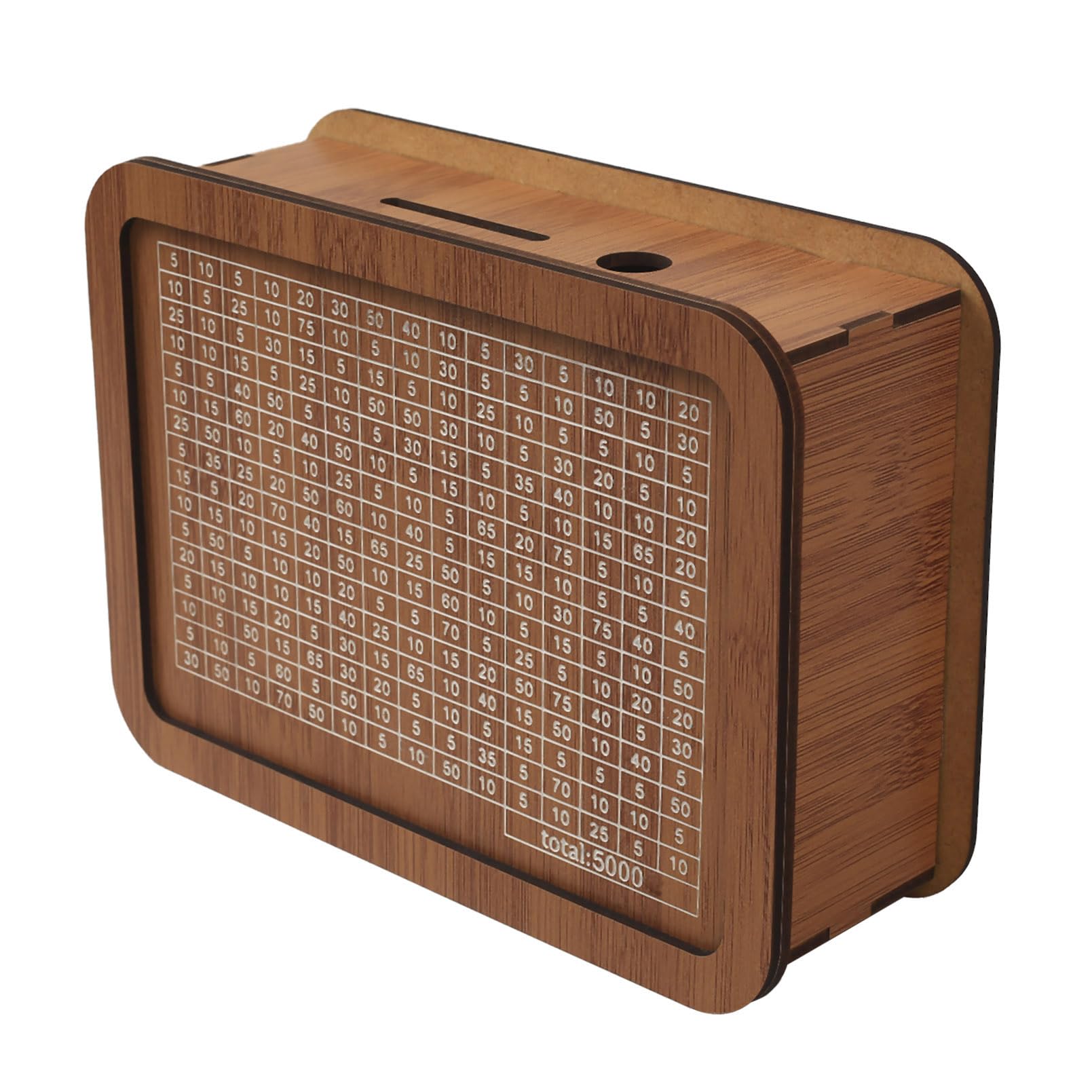 But Oswetf Wooden Money Box, Wooden Money Box with Counter, Money Bank, Coin Banks with Savings Target and Numbers, Reusable for Children, Savings Target 5000