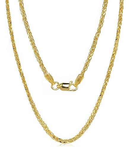Amazon.com: Nuragold 10k Real Yellow Gold 4mm Palm Wheat Spiga