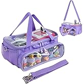 Demao Carrying Case for Tonie 2 &1 in Purple | All-in-One Portable Storage Box | Holds 20+ Figures for Tonies, Shockproof Travel Organizer | PVC Visual Cover-Plays Audio Figurines On-The-Go