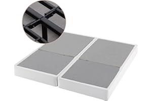 ZINUS 9 Inch No Assembly Metal Box Spring, Cool Mattress Foundation, Sturdy Metal Structure, Split King, White