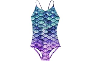 Idgreatim Girls One Piece Swimsuits Quick Dry Beach Swimwear Bathing Suit for Beach 3-12 Years