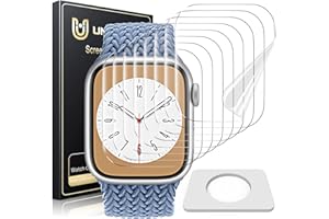 UniqueMe 8 Pack for Apple Watch Screen Protector 41mm, Apple Watch Series 9/8/7 Screen Protector [Upgrade Flexible Film] Anti-Scratch [Non-Bubbles] Soft HD TPU Clear Film for iWatch 41mm