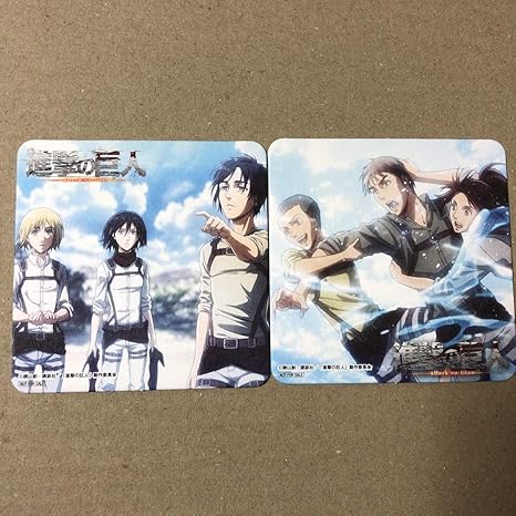 Amazon Co Jp 進撃の巨人 コラボカフェ コースター エレン アルミン ミカサ ジャン サシャ コニー アニメ グッズ ホビー 通販