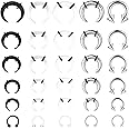 YADOCA 30Pcs Septum Pincher Tapers 16G 14G 12G 10G 8G 6G Horseshoe Septum Rings Acrylic Stainless Steel C Shape Septum Piercing Jewelry Nose Ear Cartilage Septum Stretching Kit for Women Men