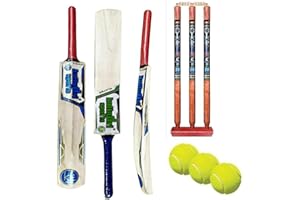 Kalindri Sports Cricket Set, Size 6 Bat, Wickets and Tennis Balls, Youth Training Kit, 10-15 Years, Multicolour