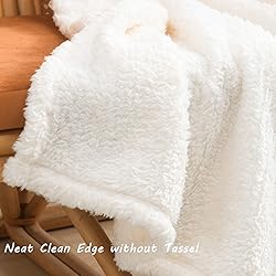 Ultra Soft Cozy Sherpa Throw Blanket, Solid Antique
