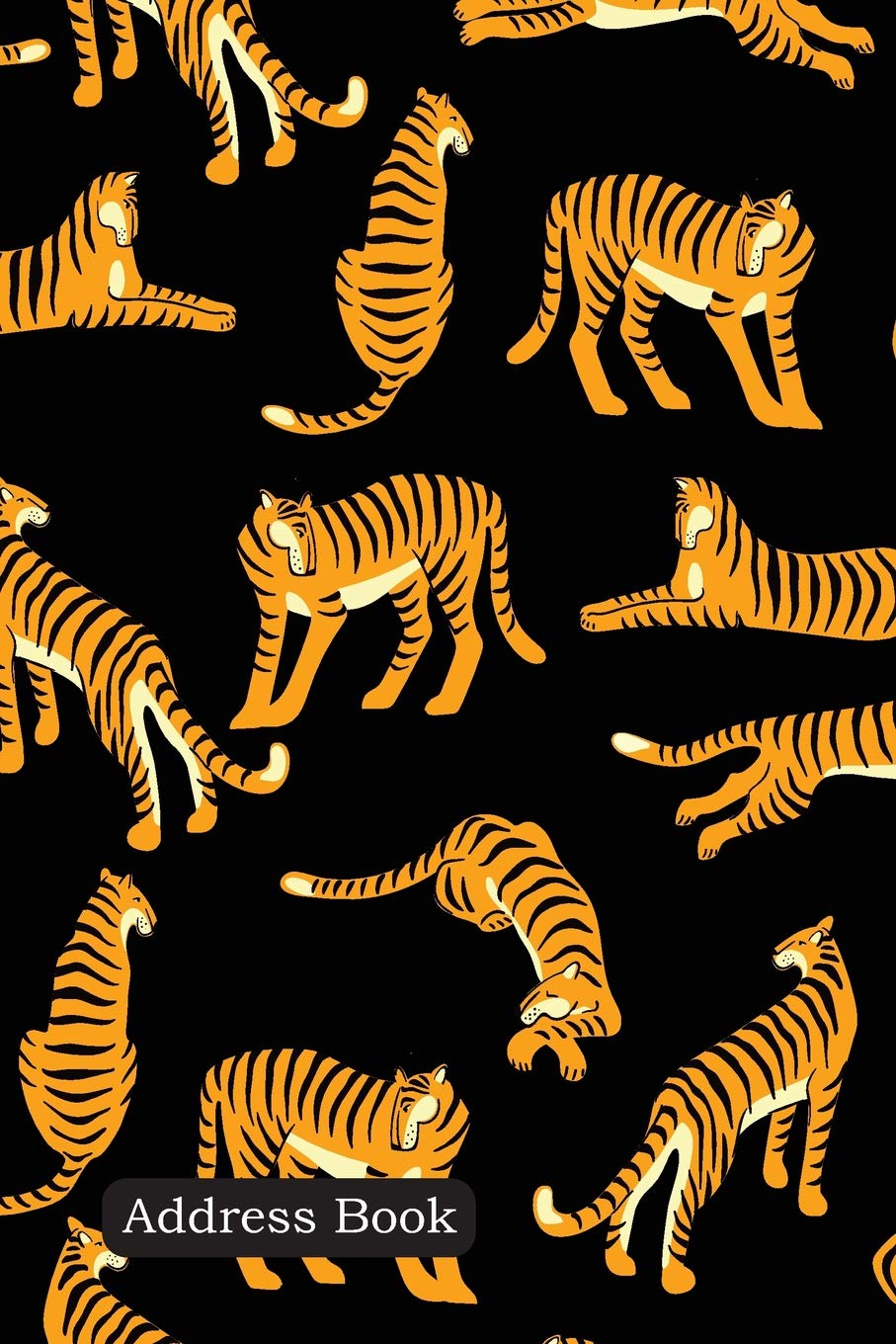 Address Book: Include Alphabetical Index With exotic pattern with tigers cover