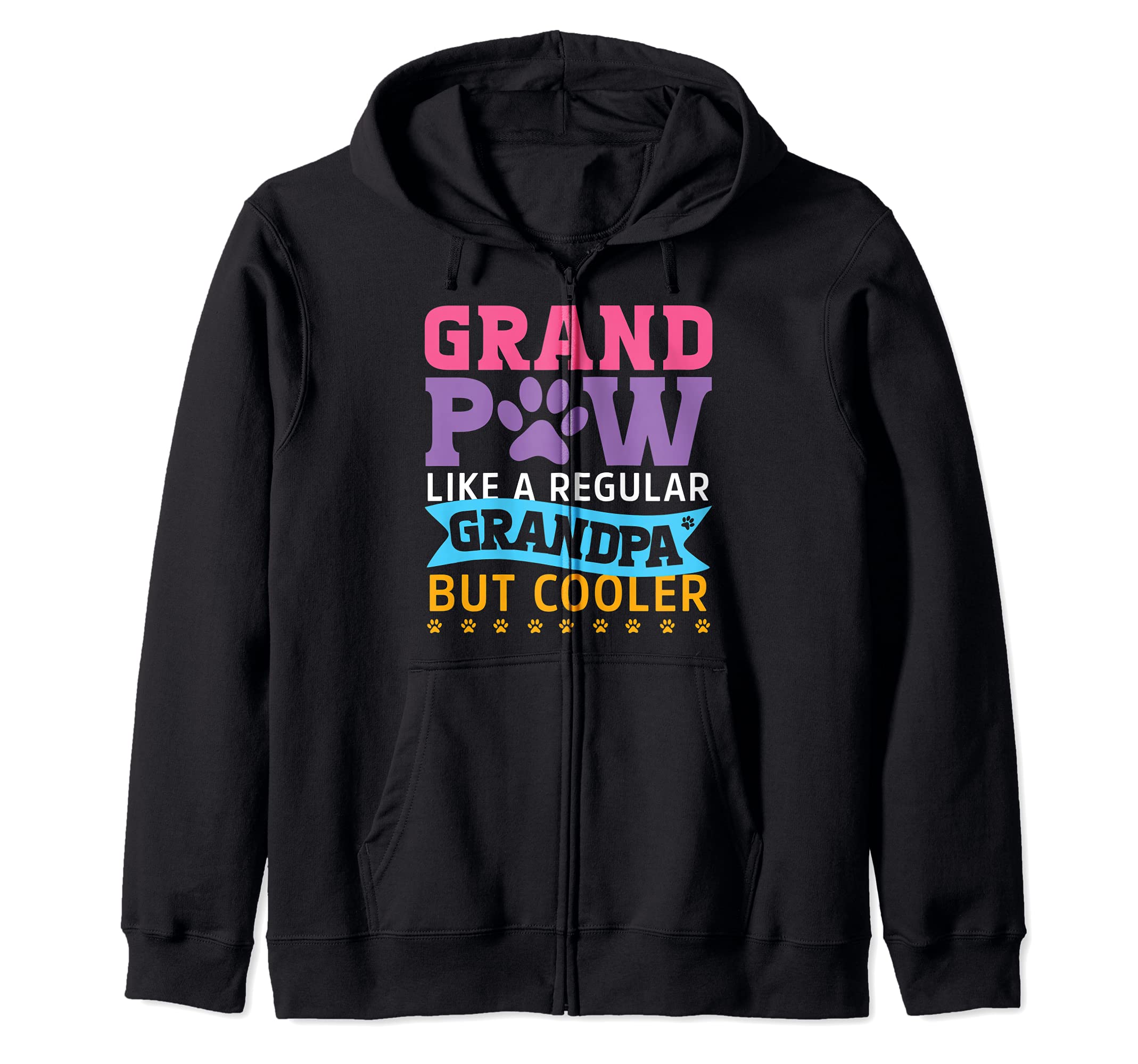 Grand Paw Like A Regular Grandpa But Cooler Funny Dog dad Zip Hoodie