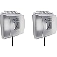 Sealproof 2-Gang Weatherproof Lockable in Use Electrical Power Outlet Cover, Two Gang, UL Extra Duty Compliant, 45-in1, Plastic Clear Frost