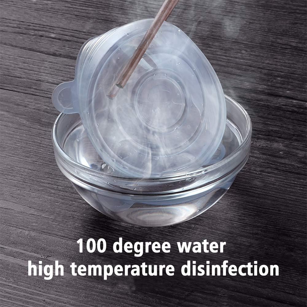Silicone Stretch Lids, Silicone Food Covers 12 Pack, BPA 6 Different Sizes Silicone lids Fit Various Shape of Containers - Image 4