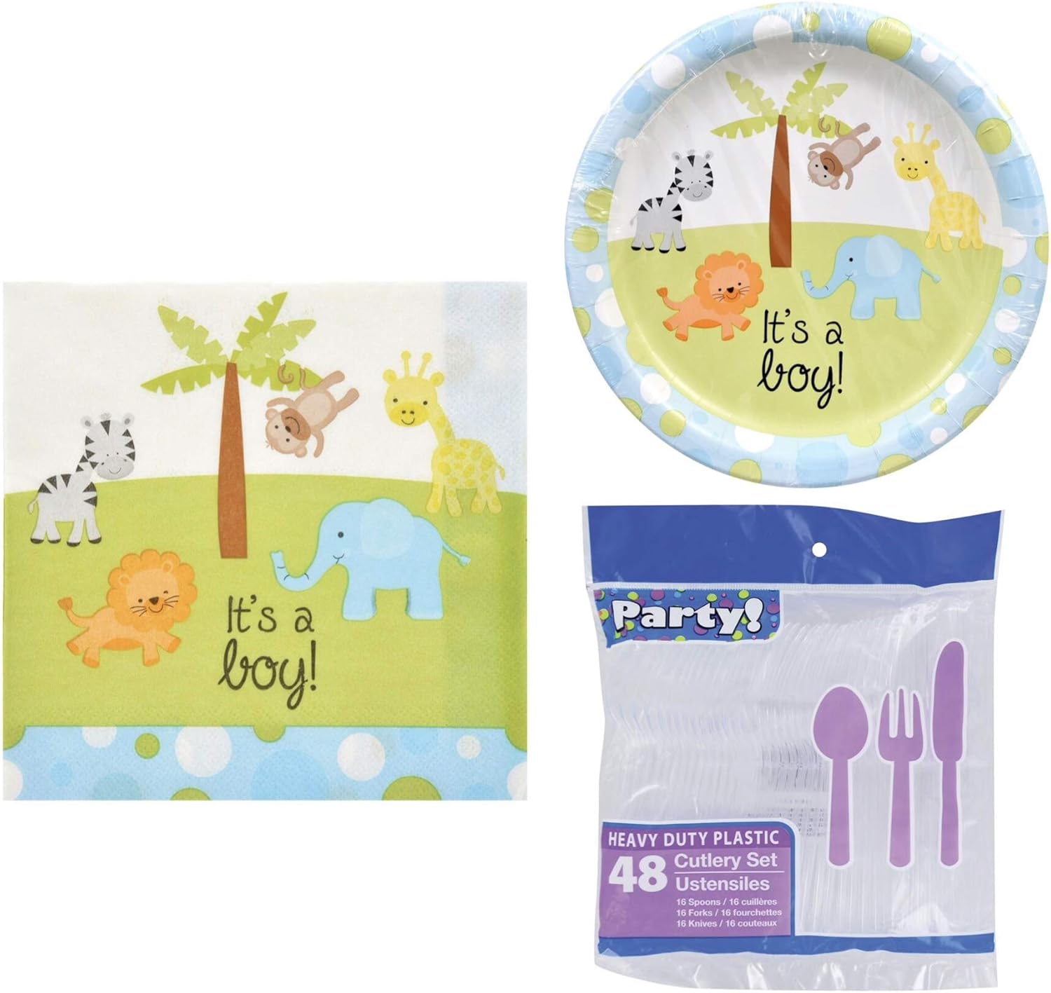 safari baby shower plates and napkins