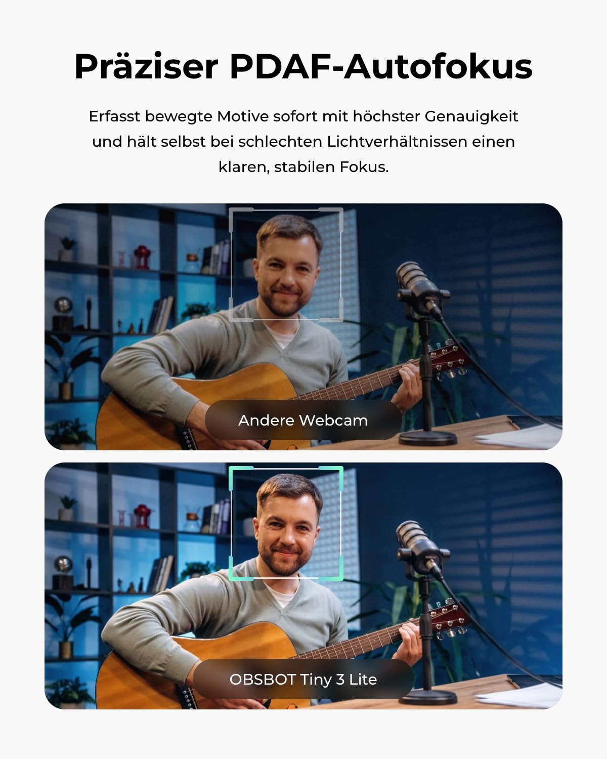 OBSBOT Tiny 3 Lite AI-Powered Spatial Audio 4K Webcam – Kompakte AI-Tracking-PTZ-Kamera mit 1/2"-Sensor, Tri-Mic, Voice Control, 120FPS, HDR, Webcam für PC, Mac, Laptop, Streaming, Meeting, Switch 2 8