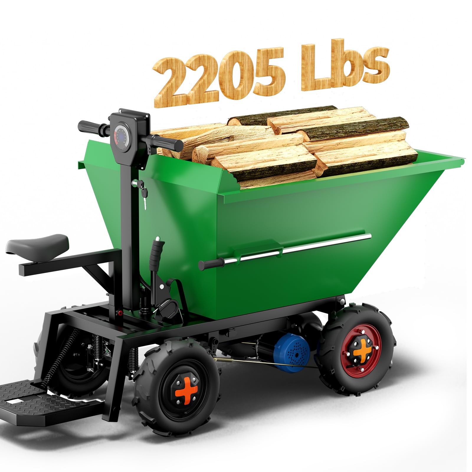 Photo 1 of [All-Terrain Tires] Arczorix Wheelbarrow Utility Cart 48V 20Ah Sealed Lead Acid Battery 1500W Capacity 2205Lbs with Manual Dumper & All-Terrain Wheels, Material Hauler