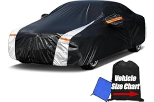 Cotryvox 10-Layer Car Cover Waterproof All Weather. Outdoor Full Exterior Covers for Automobiles Fit Chrysler 300, Audi A8, BMW 7 Series, etc Rain Sun Protection. Size A4 (See Size Chart)