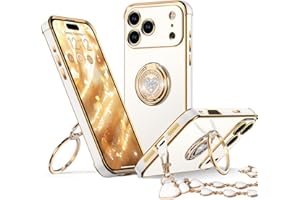 XYZ for iPhone 17 Pro Max Case with Stand, Phone Case with Double Ring Kickstand, Women Girls Bling Luxury Protective Case He