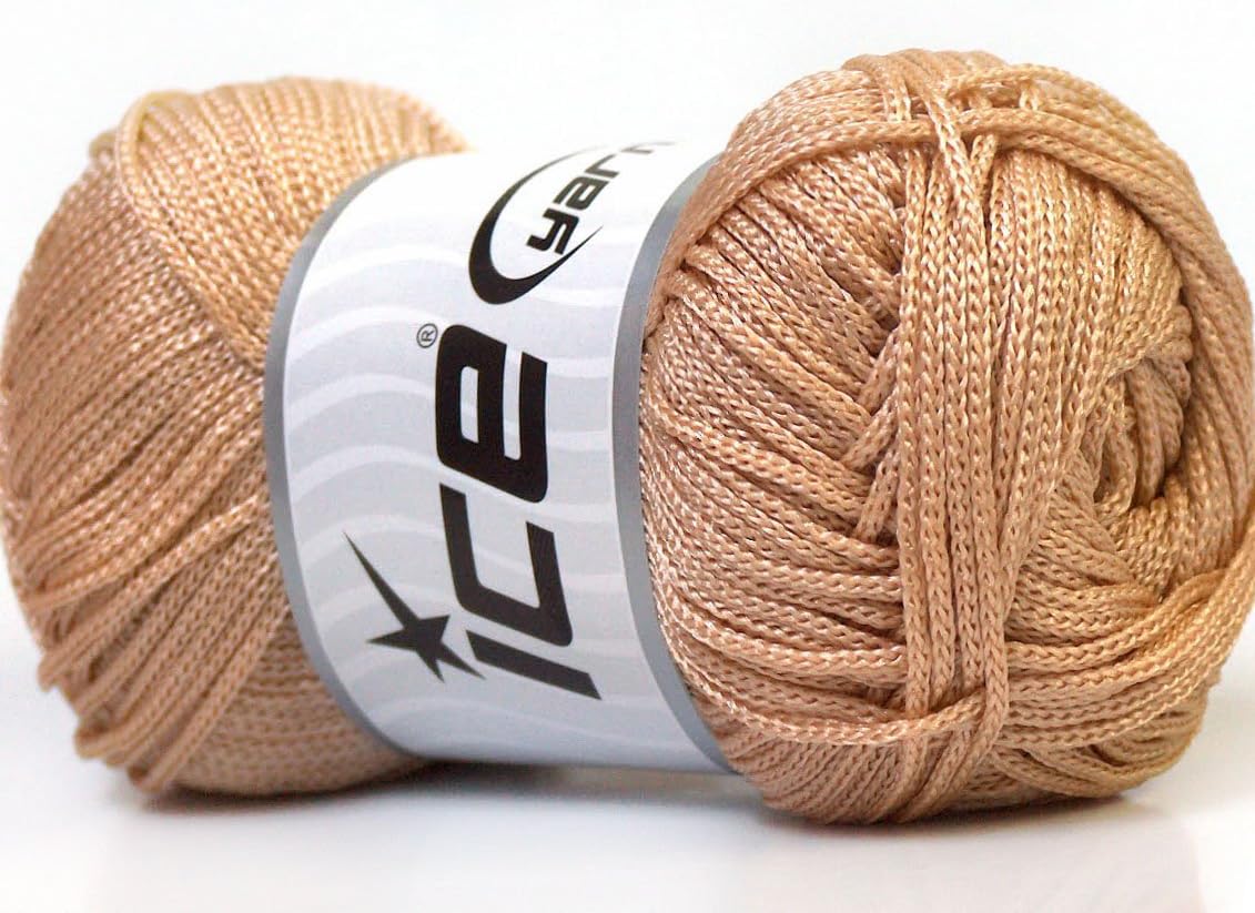 Lot of 4 x 100gr Skeins Ice Yarns MACRAME CORD Hand Knitting Yarn Light Brown