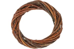 OKUMEYR Natural Wicker Wreath Round Frame 12cm Bark for DIY Christmas Craft Home Decor